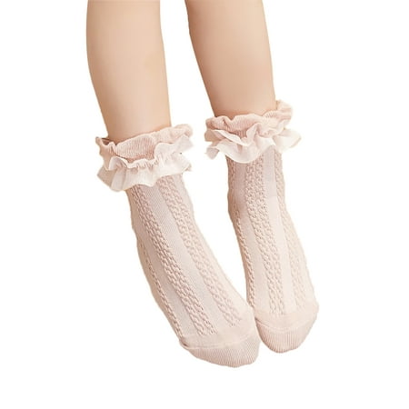 

Baby Kids Girl Lace Socks Toddler Girl Lace Flounce Princess Socks Cable Knitted Cotton Stocking