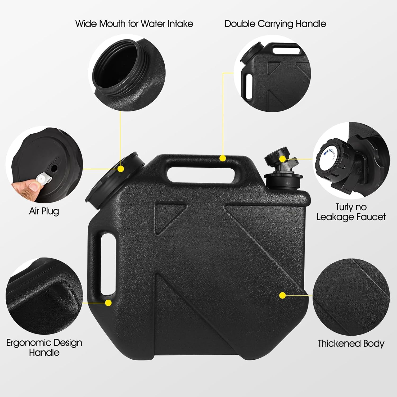2.6 Gallon  Water Bottle with Faucet for Camping, Hiking, Picnic and Emergency Use