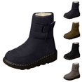 thumbnail image 5 of XIMIN Womens Mens Waterproof Thermal Fleece Lining Anti Skid Mid Calf Boots Fully Fur Lined Slip On Ankle Booties Waterproof Thickening Fuzzy Winter Snow Shoes, 5 of 8