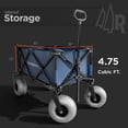 thumbnail image 5 of Rangland Beach Wagon With Big Wheels For Sand - All Terrain Steel Frame Utility Cart with 9" Pneumatic Tires, Collapsible Folding Design - Sand Warrior Pro Series II (Blue), 5 of 7