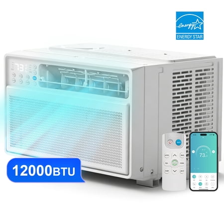PhiloDeco Window Air Conditioner,12000 BTU 520 sq ft. Air Conditioner Window unit with Wifi Inverter Ac, Remote Control, Ultra Quiet & Easy Installation