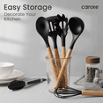 thumbnail image 7 of Carote 10 Pcs Silicone Cooking Utensils Set for Kitchen with Wooden Handle, Black, 7 of 7