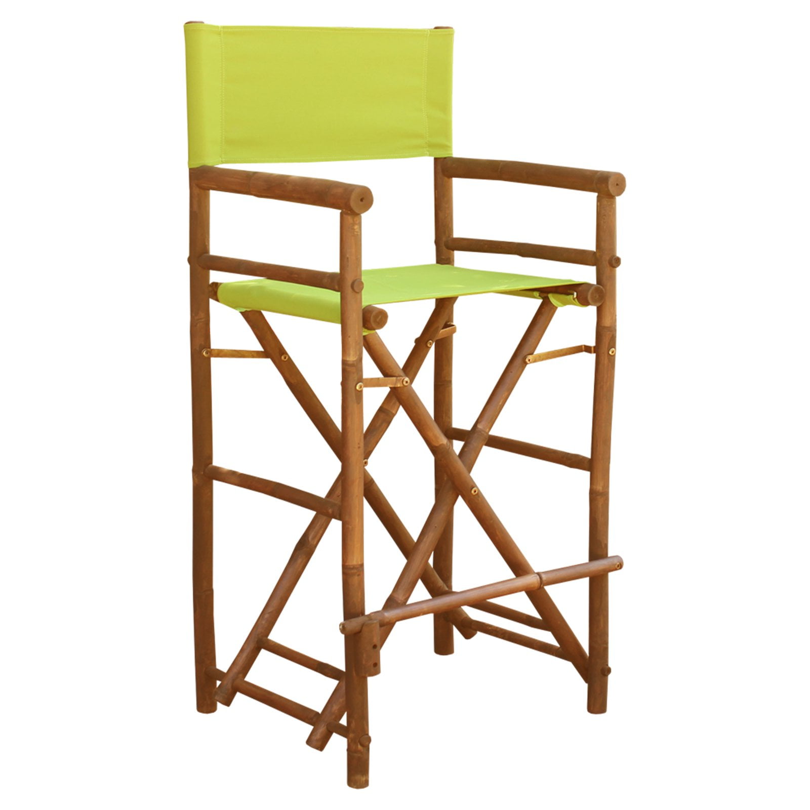 Bamboo 29in. Bar Height Directors Chair with Solid Cover Set of 2