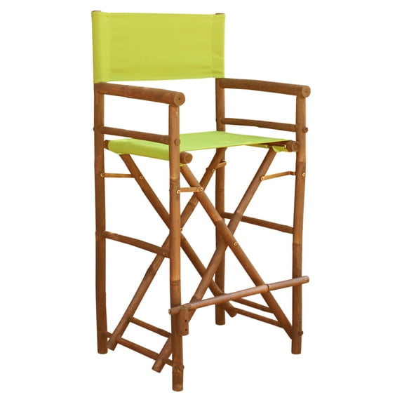 Bamboo 29-in. Bar Height Directors Chair with Solid Cover - Set of 2