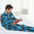 thumbnail image 4 of Mens Pajamas Set, Bohemian Sea Turtle Button Down Long Sleeve Loungewear Sleepwear Pjs sets for Men, 4 of 5