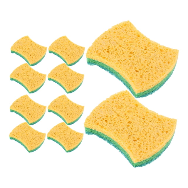 WEUVEB 12Ud Esponjas De Cocina Celulosa Doble Cara Tres Capas Para Lavado De Platos