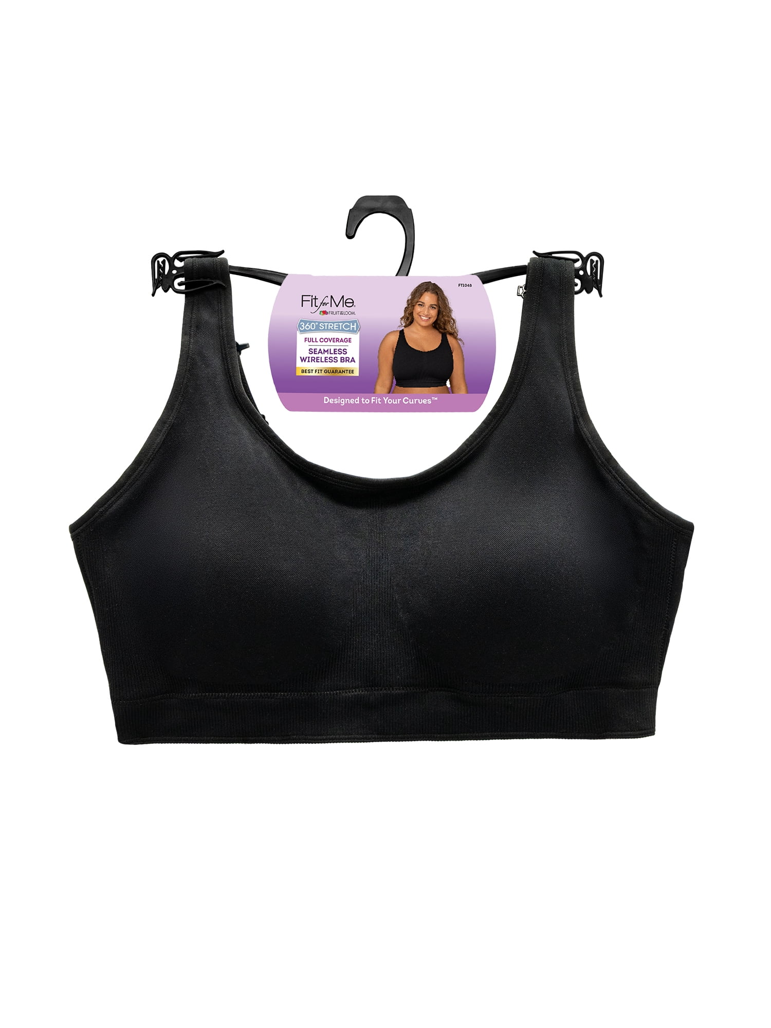 Fit for Me by Fruit of the Loom Women's Supportive Seamless Wirefree Bra, Style FT1048, Sizes L to 4XL