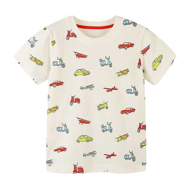 adviicd T-Shirts Graphiques pour Enfants Col Rond Manches Courtes Hauts Originaux pour Garçons Jaune, 6 Ans