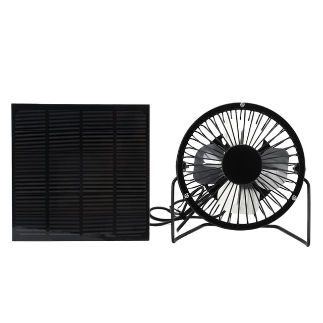 Ventilador Con Energía Solar, Ventilador Con Panel Solar 3W 6V Silicio Policristalino Ultra Silencioso Para El Hogar Para Viajes Al Aire