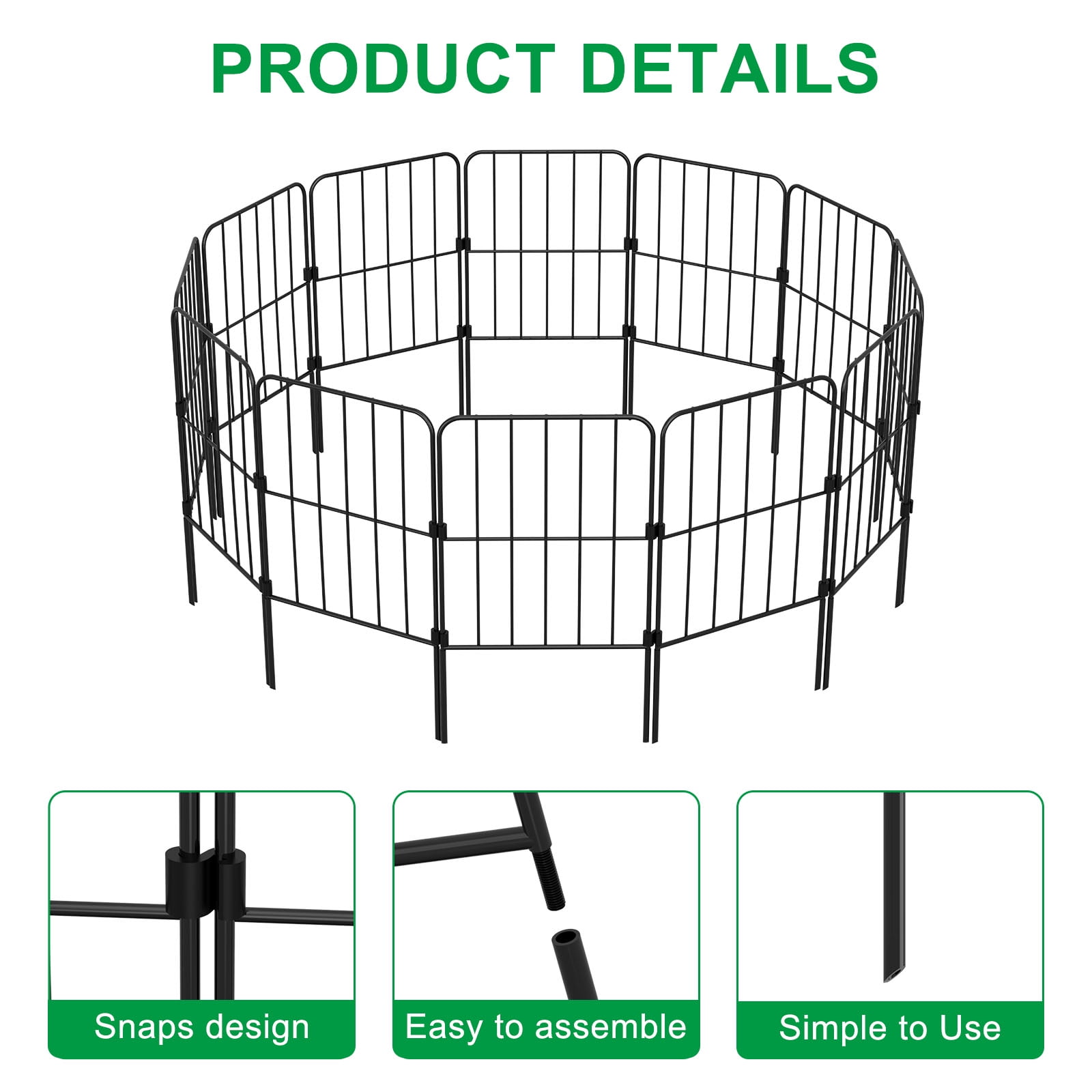 10Pcs Garden Decorative Fence Outdoor Lawn Landscape Panels Patio Decorative Pet Fence