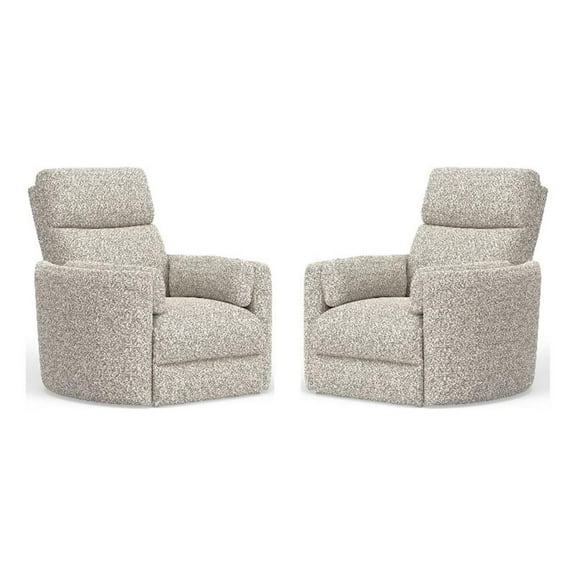 Pemberly Row Contemporary Power Swivel Glider Recliner Two Pack