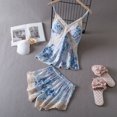 thumbnail image 2 of Daeyard Sexy Lace Cami and Shorts 2 Pieces Pajama Set For Women Silk Floral Pjs Lingerie Set Satin Sleepwear Nightwear, 2 of 4
