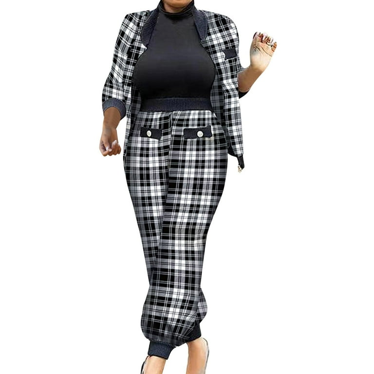 fvwitlyh plus Size Pant Suits Women Casual Autumn And Winter Coat