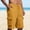Yellow-01, variant on Mens Linen Shorts, LONKITO Summer Cargo Shorts with Pockets Drawstring Elastic Waist, Beach Casual Vacation