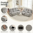 thumbnail image 5 of Bonzy Home Manual Recliner Sofa Set – Fabric Loveseat & 3-Seat Reclining Sofa for Living Room, 5 of 7