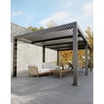 thumbnail image 6 of 12' x 20' All-Aluminum Louvered Pergola with Adjustable Roof, Reinforced Frame & Integrated Drainage Outdoor Gazebo for Patio, Garden, Backyard, Dark Gray, 6 of 6