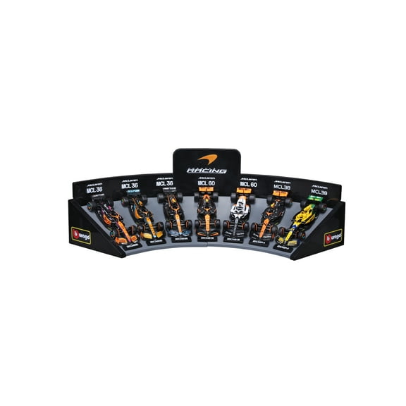 Bburago Formula Racing McLaren1:43 Scale Diecast Race Play Cars with Display Stand 7 pack