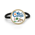 thumbnail image 1 of Canadá símbolo nacional el patron de referencia Cinta para el pelo de metal plateado y tocado de goma, 1 of 3