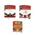 thumbnail image 4 of Inteprter Cubierta de silla de Navidad 3D Dibujos animados Papá Noel Muñeco de nieve Arreglo de sala de estar Suministros Antimacassar Kits de decoración para fiestas Muñeco de nieve, 4 of 6