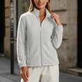 thumbnail image 5 of Women's & Plus Size Micro Polar Fleece Jackets, Fall Winter Zip-up Stand Collar Long Sleeve Cozy Warm Outdoor Coats, S-4XL, 5 of 6