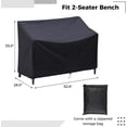 thumbnail image 3 of Outdoor Bench Cover, 210D Heavy Duty Patio Bench Furniture Covers with Air Vents, All Weather Resistant Bench Cover for Patio Furniture（ 2-Seater）, 3 of 7
