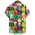 thumbnail image 3 of Camisas hawaianas con estampado de frutas a la moda para hombre, camisa informal de manga corta con estampado 3D de talla grande para hombre, camisa hawaiana de playa de verano, 3 of 5