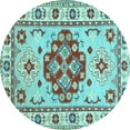 thumbnail image 1 of Ahgly Company Indoor Round Persian Light Blue Traditional Area Rugs, 8' Round, 1 of 4