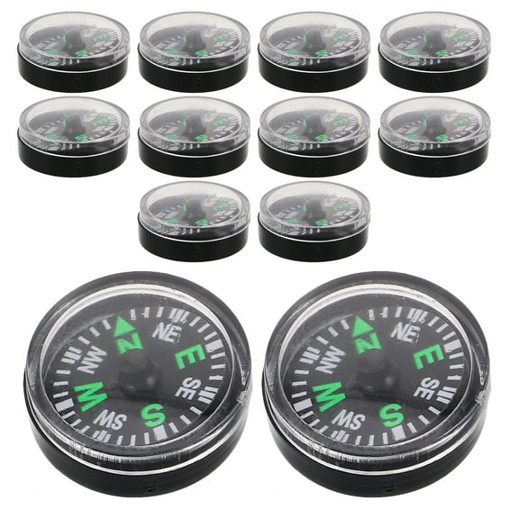 OUNONA 12 Pcs Toy Compass for Kids Mini Carabiner Clip Outdoor Child Black