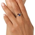 thumbnail image 5 of Red Garnet Blue Created Sapphire and Lab Grown Diamond Ring for Women | 925 Silver and 10K Yellow Gold | 1.12 Ct | Heart Shape 5MM | Wedding Engagement Anniversary Promise Ring | Size 8, 5 of 5