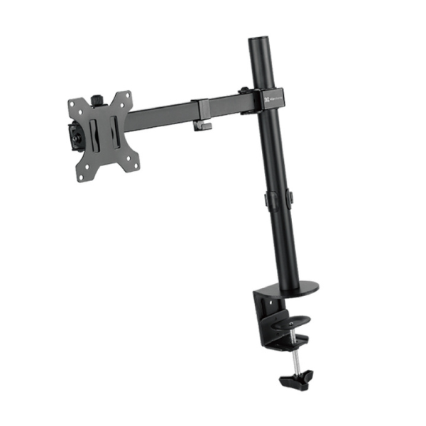 Klipxtreme Support pour Moniteur Simple - Convient aux Moniteurs de 13 - 32 Po, Mouvement Complet, Inclinaison à 90 Degrés, Pince en C pour Bureau, Compatible Vesa - Noir