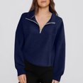 thumbnail image 5 of Half Zip Pullover Sweatshirt For Women Long Sleeve Casual Pullover Fleece Sweatshirt For Women Soft Sweatshirt 1/4 Zip, 5 of 6
