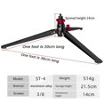 thumbnail image 4 of Universal Mini Tripod Stand Bracket Desktop Folding Stand with 3/8 Inch Screw for Phones DSLR Cameras, 4 of 5