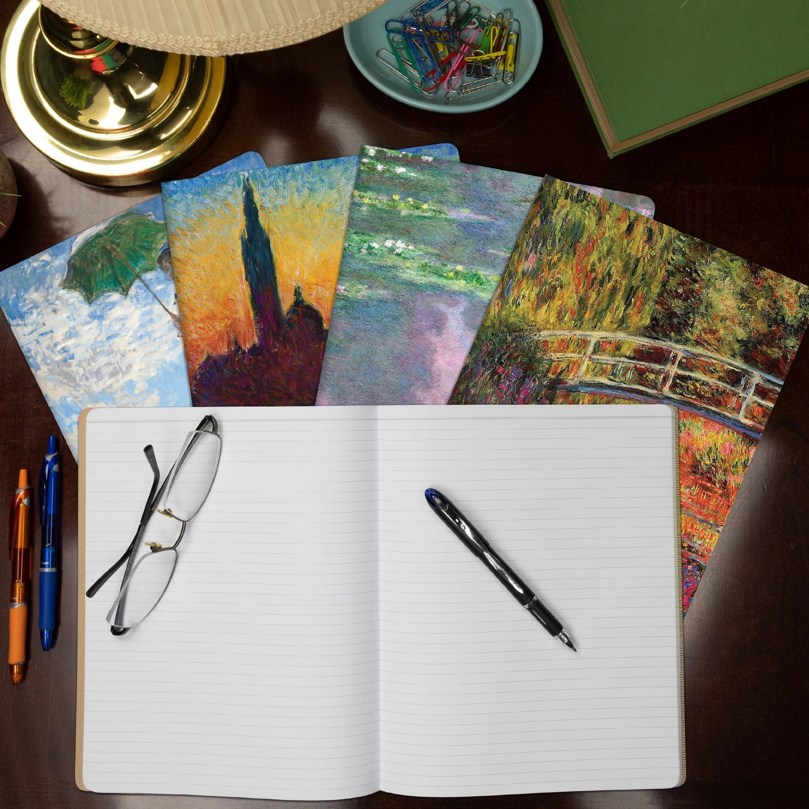 Elan Publishing Company Field Notebook/Journal - 8"x10" - Monet Covers - Lined - Pack of 5