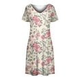 thumbnail image 4 of Eashery Womens Dresses Plus SIze V Neck Elegant Womens Dresses Plus Size Beige XL, 4 of 5