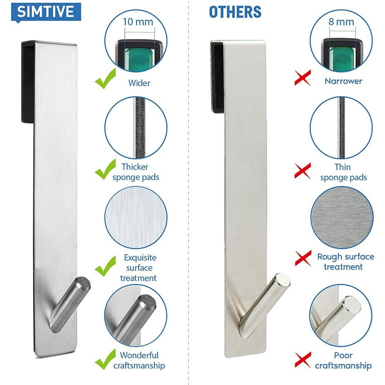 2 PCS Extended Shower Door Hooks for Hanging, Bathroom Frameless