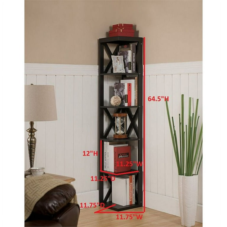 Espresso corner bookcase deals
