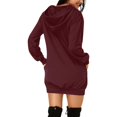 thumbnail image 2 of Robe Décontractée à Manches Longues et Capuche pour Femmes Couleur Unie, 2 of 4