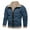 Blue, variant on Fesfesfes Men Casual Plush Jacket Keep Warm Thicken Long Sleeve Shirt Turndown Jacket Zipper Patchwork Coats Under $10