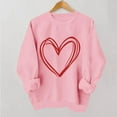 thumbnail image 2 of YOIAVAIOY Women Valentine's day Sweatshirts Couple Print Long Sleeve Crew Neck Casual Sweatshirt Winter Warm Pullover Tops Pink M, 2 of 6