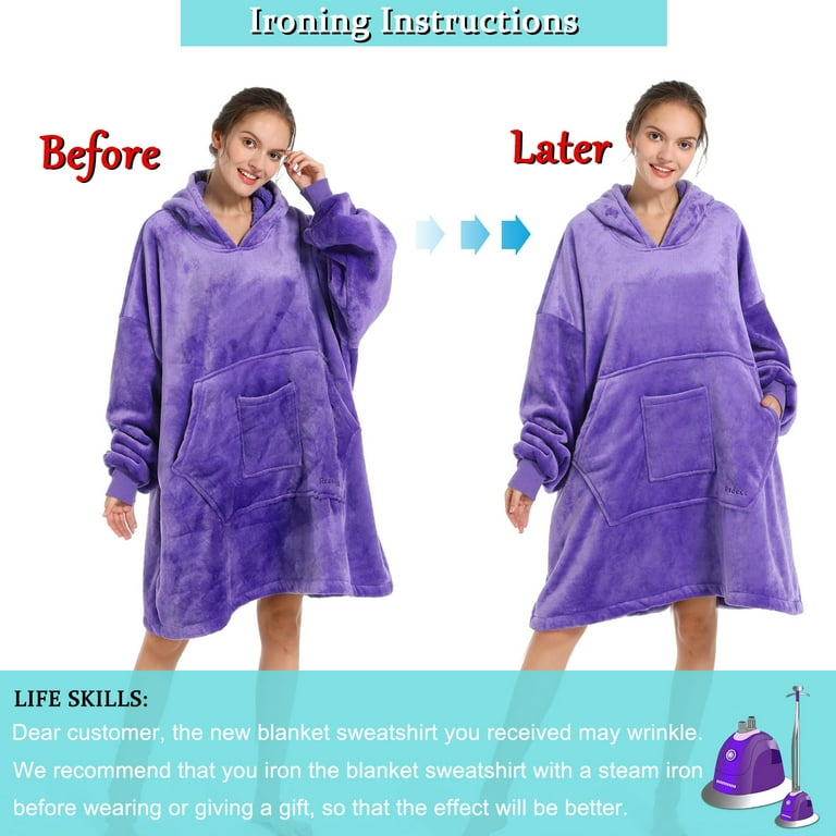 REDESS Wearable Blanket Hoodie, Oversized Sherpa Blanket Hoodie Sweatshirt  for Adults Women Men - Walmart.com