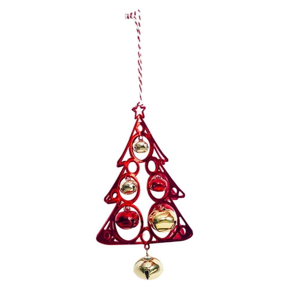 Christmas Window Christmas Bell Christmas Tree Pendant Christmas Decoration Pendant (Red+Gold Bell)