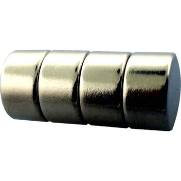 4 Piece 8 Pound Capacity Rare Earth Magnets - 1/2" Diameter - Chrome Finish (ToolUSA: MC-18868)