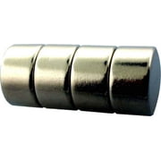 4 Piece 8 Pound Capacity Rare Earth Magnets - 1/2" Diameter - Chrome Finish (ToolUSA: MC-18868)