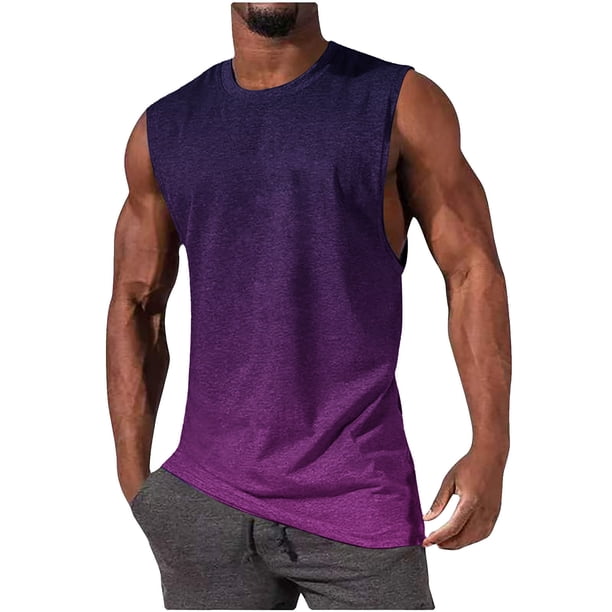 Hombres Moda Casual Impresión Suéter Cuello Redondo Tanque Deportivo