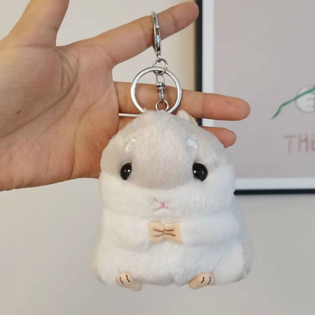 Llavero de hámster de felpa lindo llavero con dijes bolso colgante de muñeca para niños y niñas