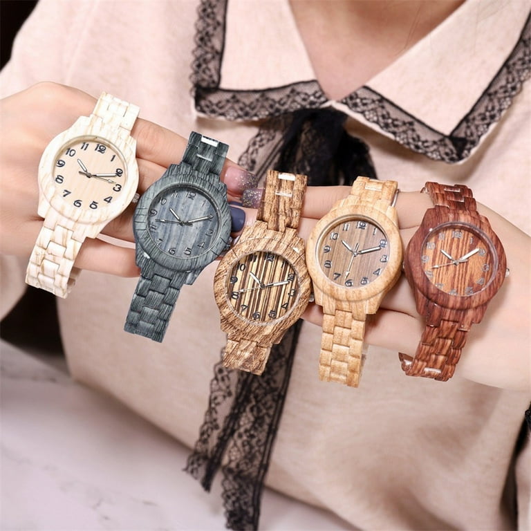 Men's wood top grain watches