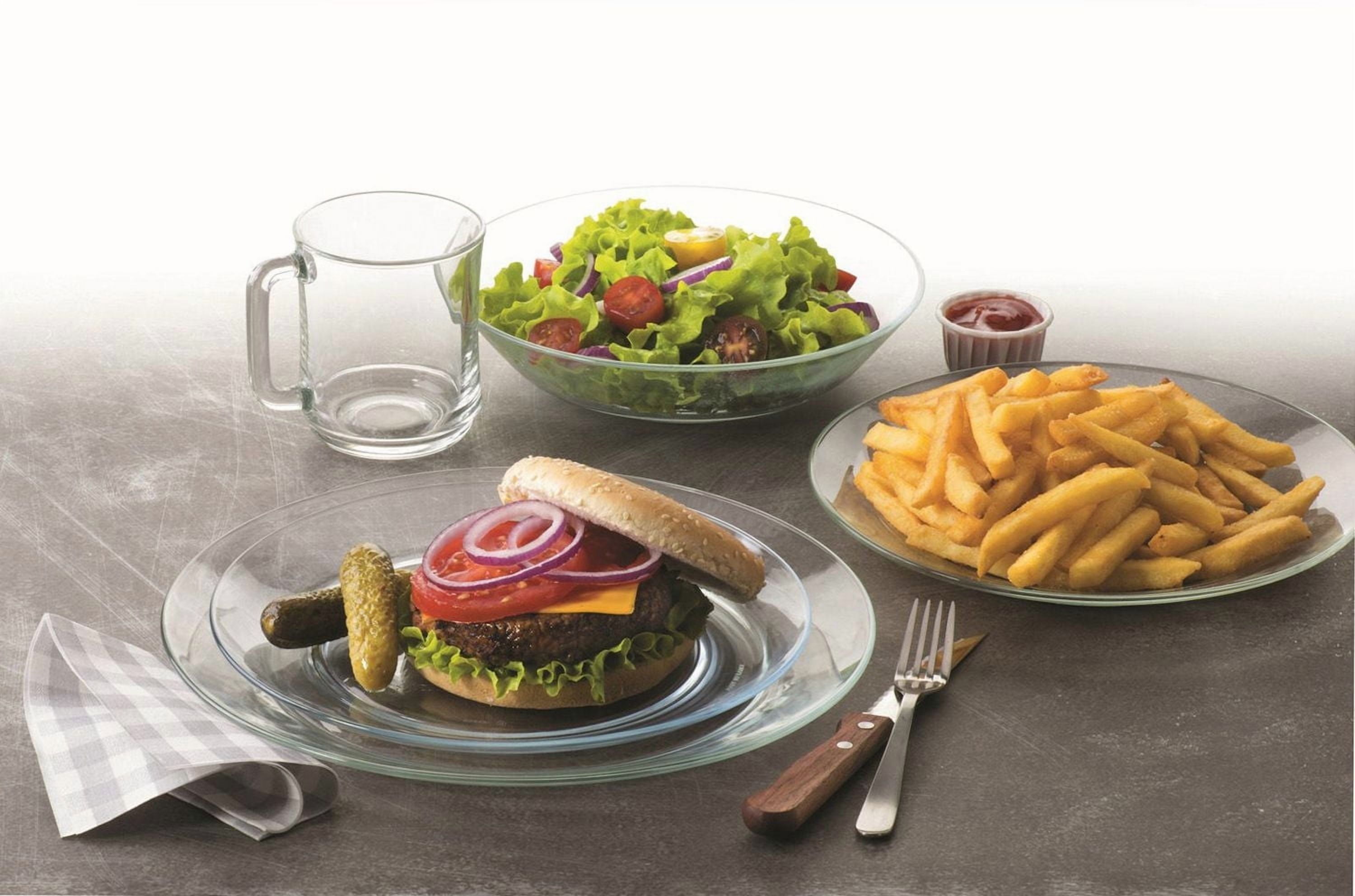 Duralex - Assiette plate Lys en verre transparent 28 cm - Ensemble de 6