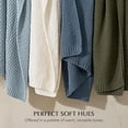 thumbnail image 6 of EVERGRACE Chunky Chenille Knit Throw Blanket for Couch, Soft Luxurious Moss Stitch Blankets for Bed, Cozy Decorative Farmhouse Knitted Throws for Sofa, Chambray Blue, 60" x 80", 6 of 8