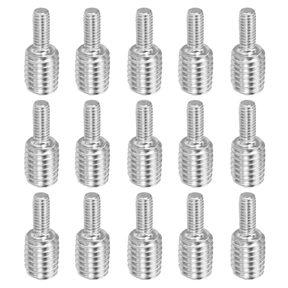 Uxcell M4x10 to M8x10 Double End Threaded Stud Screw Bolt, 15 Pack Stainless Steel Rod Bolts, 20mm Long