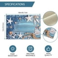 thumbnail image 6 of Blue Placemats Set of 6, Summer Nautical Theme Starfish Shell Fishnet Non Slip Heat Resistant Linen Fabric Cloth Place Mats, Washable Holiday Party Dining Table Mats for Coastal Home Kitchen Decor, 6 of 6